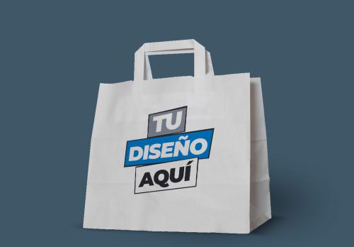 Bolsa papel blanca personaizada con tu logo
