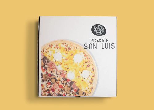 caja pizza personalizada para Pizzería San Luis de Castellón