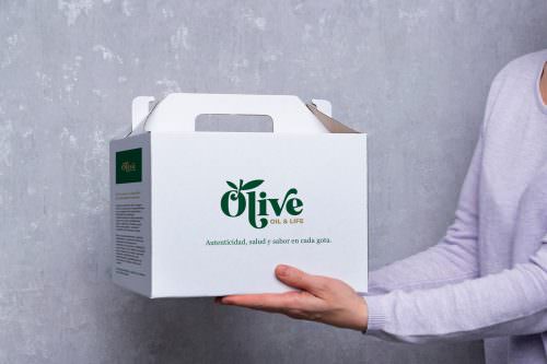 Caja cartón botellas de aceite personalizado