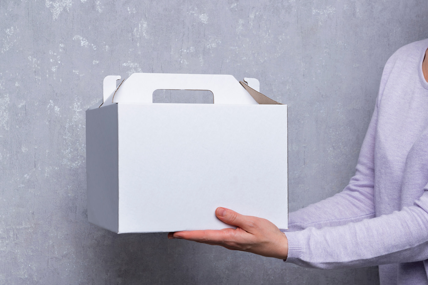 Caja cartón botellas de aceite antes de personalizado